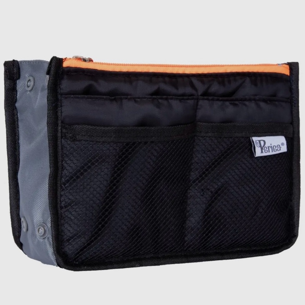 Periea Black and Gray Toiletry Bag Small 8.7"x5.9"x3.5"